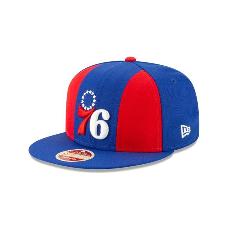 NBA Philadelphia 76ers Paneled Team Pick 9Fifty Snapback (ERX4892) - Blue New Era Caps